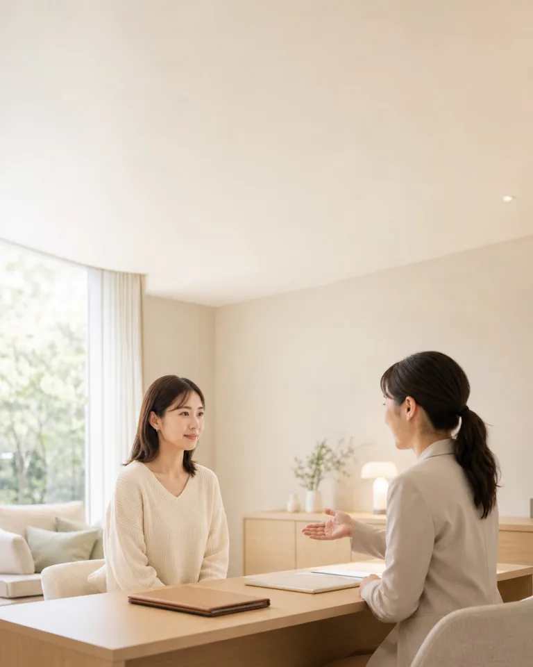 卵子ドナーについて相談する20代女性とコーディネーター